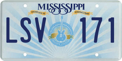 MS license plate LSV171