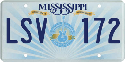 MS license plate LSV172
