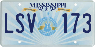 MS license plate LSV173