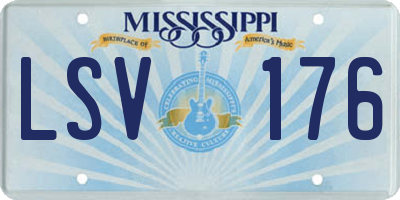 MS license plate LSV176