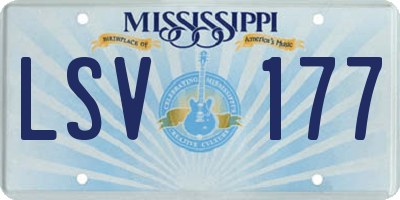 MS license plate LSV177