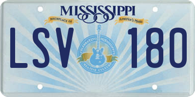 MS license plate LSV180