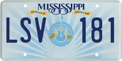 MS license plate LSV181