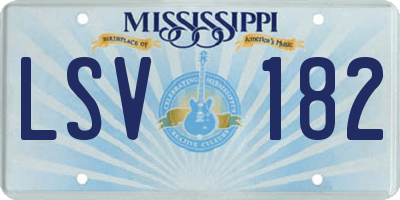 MS license plate LSV182