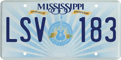 MS license plate LSV183