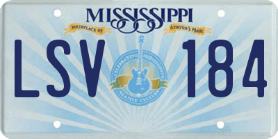 MS license plate LSV184