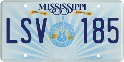 MS license plate LSV185