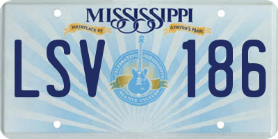MS license plate LSV186