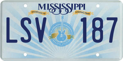 MS license plate LSV187