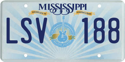 MS license plate LSV188