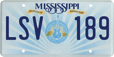 MS license plate LSV189