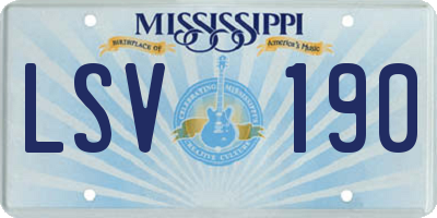 MS license plate LSV190