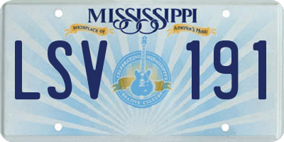 MS license plate LSV191