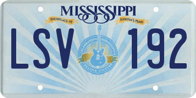 MS license plate LSV192