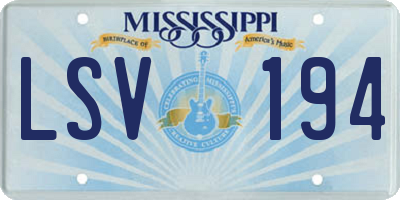 MS license plate LSV194
