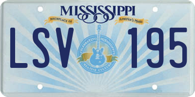 MS license plate LSV195
