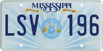 MS license plate LSV196