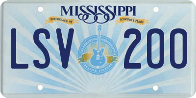 MS license plate LSV200