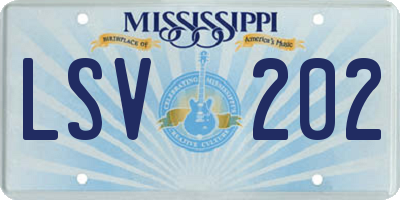 MS license plate LSV202
