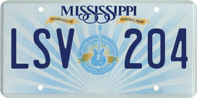 MS license plate LSV204