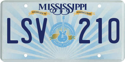 MS license plate LSV210