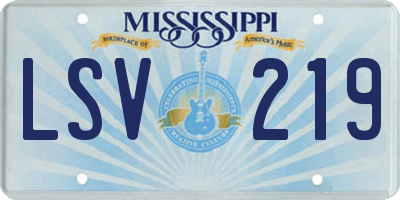 MS license plate LSV219