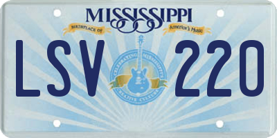MS license plate LSV220