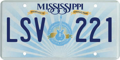 MS license plate LSV221