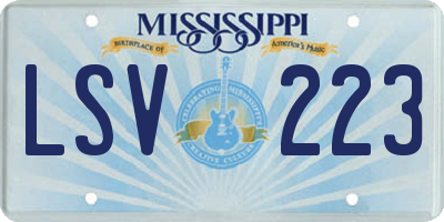 MS license plate LSV223
