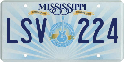 MS license plate LSV224
