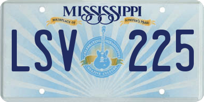 MS license plate LSV225