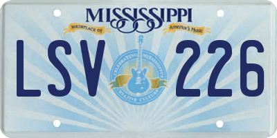 MS license plate LSV226