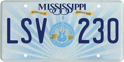 MS license plate LSV230