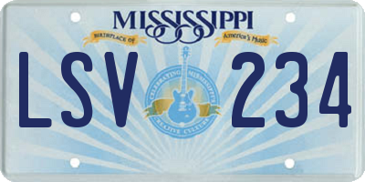 MS license plate LSV234