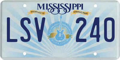 MS license plate LSV240