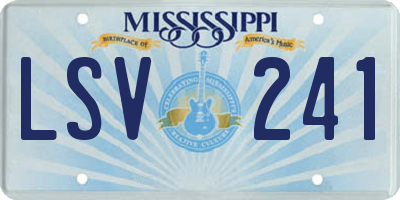 MS license plate LSV241