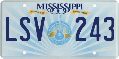 MS license plate LSV243
