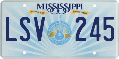 MS license plate LSV245