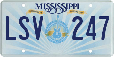 MS license plate LSV247