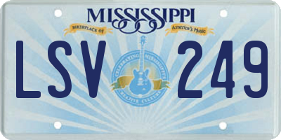 MS license plate LSV249
