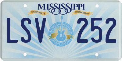 MS license plate LSV252