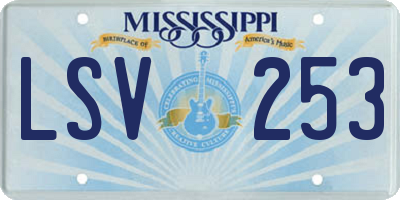 MS license plate LSV253