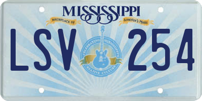 MS license plate LSV254