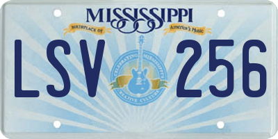 MS license plate LSV256