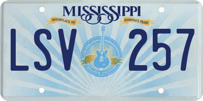 MS license plate LSV257