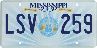 MS license plate LSV259