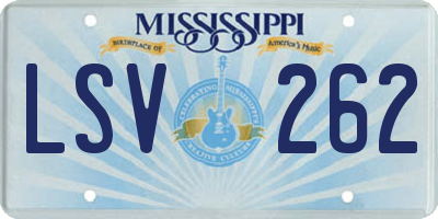 MS license plate LSV262