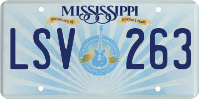 MS license plate LSV263