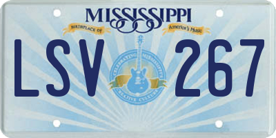 MS license plate LSV267