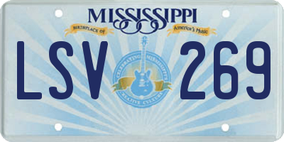 MS license plate LSV269